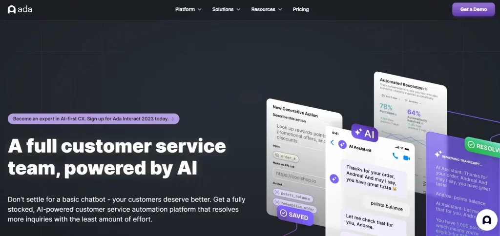 Ada AI: Best AI Tools For Customer Service