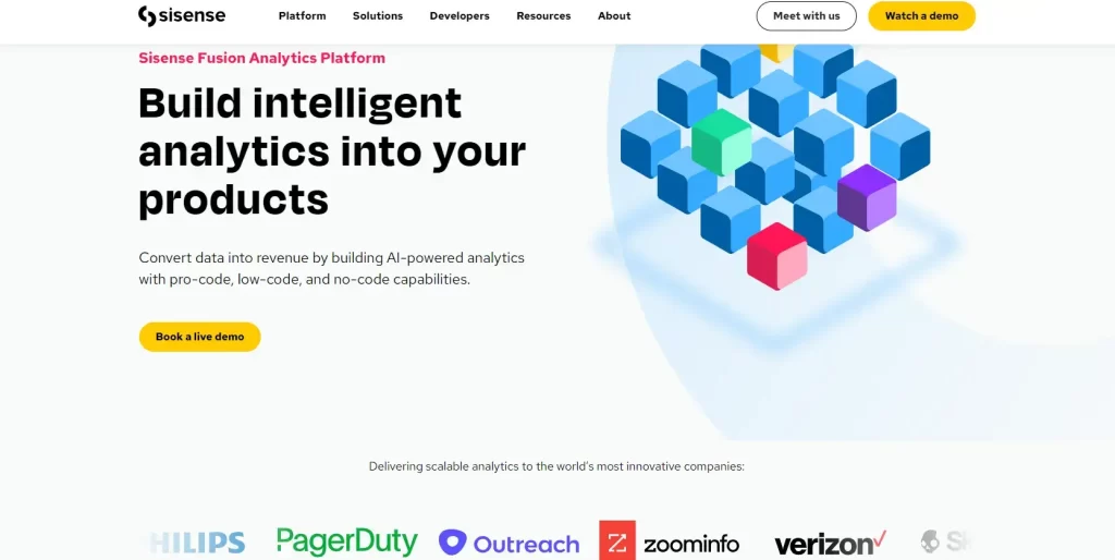 Book a live demo with Sisense AI Platform form Good Data Analysis and management