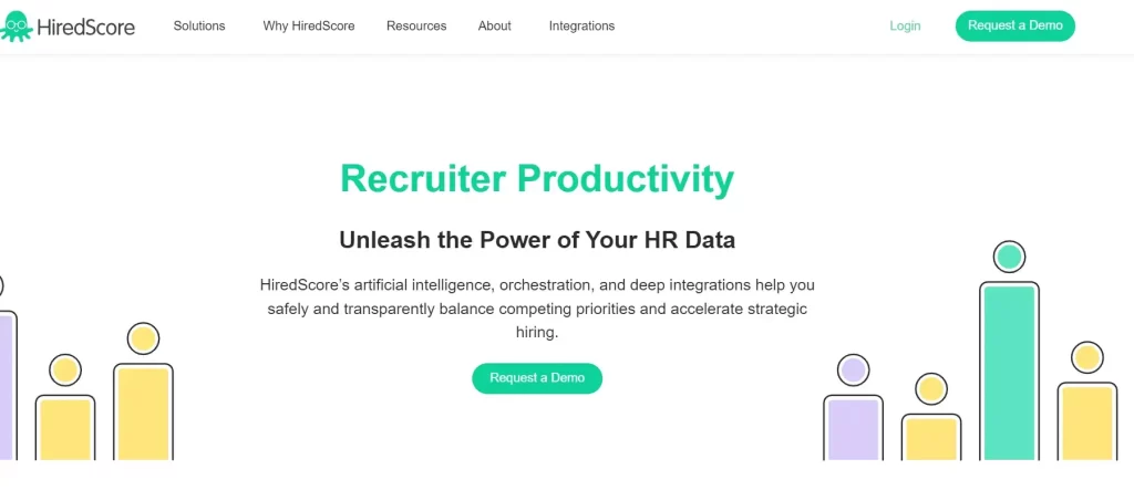 You can request a demo of the HiredScore tool, which uses predictive analytics and automation to make the hiring process easier and faster.